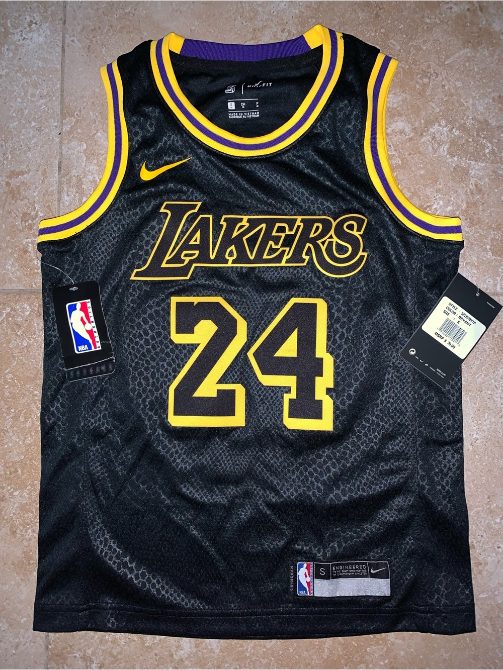 Kobe Bryant Los Angeles Lakers Nike Youth Mamba Swingman Player Jersey - Black